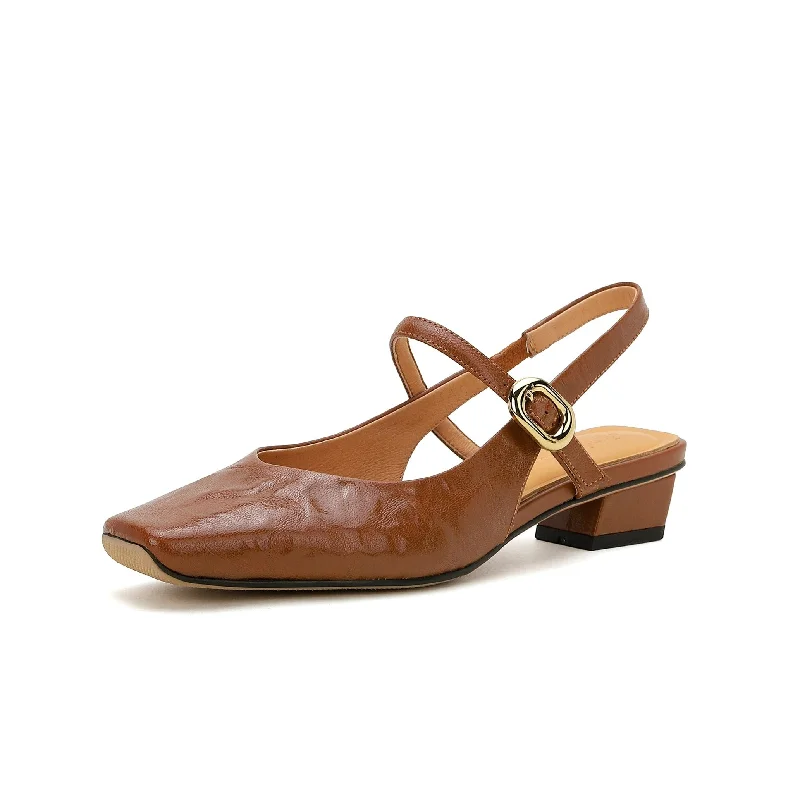 Women's padded - insole stiletto heel pumps for added comfort TinaCus Women's Buckle Genuine Leather Handmade Chunky Heel Slingback Sandal Pumps Women's padded - insole stiletto heel pumps for added comfort TinaCus Women's Buckle Genuine Leather Handmade Chunky Heel Slingback Sandal Pumps