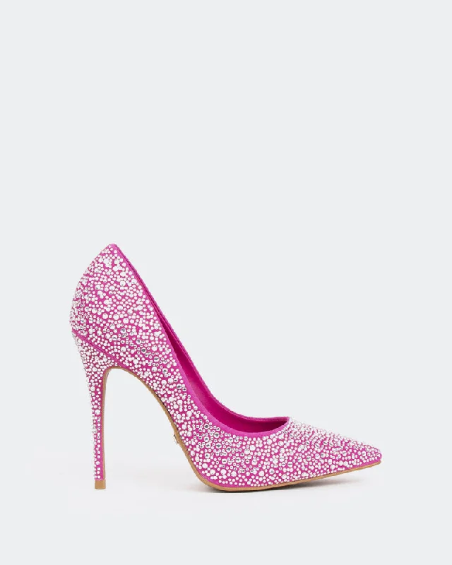 Women's satin - lined stiletto heel pumps for extra comfort Hilton, Fucshia Suede/Suède Fucshia Women's satin - lined stiletto heel pumps for extra comfort Hilton, Fucshia Suede/Suède Fucshia