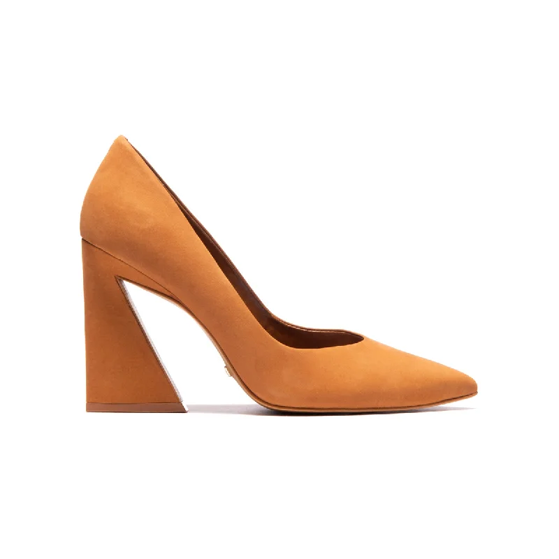Women's padded - insole stiletto heel pumps for added comfort Divina Chestnut Nubuck Women's padded - insole stiletto heel pumps for added comfort Divina Chestnut Nubuck