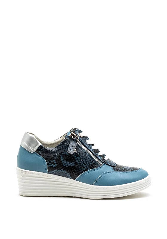 Zanni & Co. Wadi Zip Wedged Trainers, Blue
