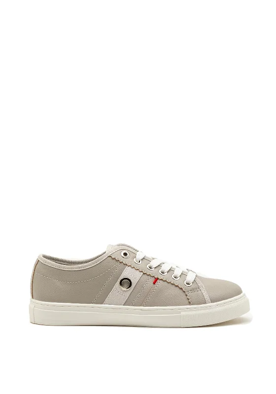 Tommy Bowe Womens Lynch Faux Leather Trainers, Silver