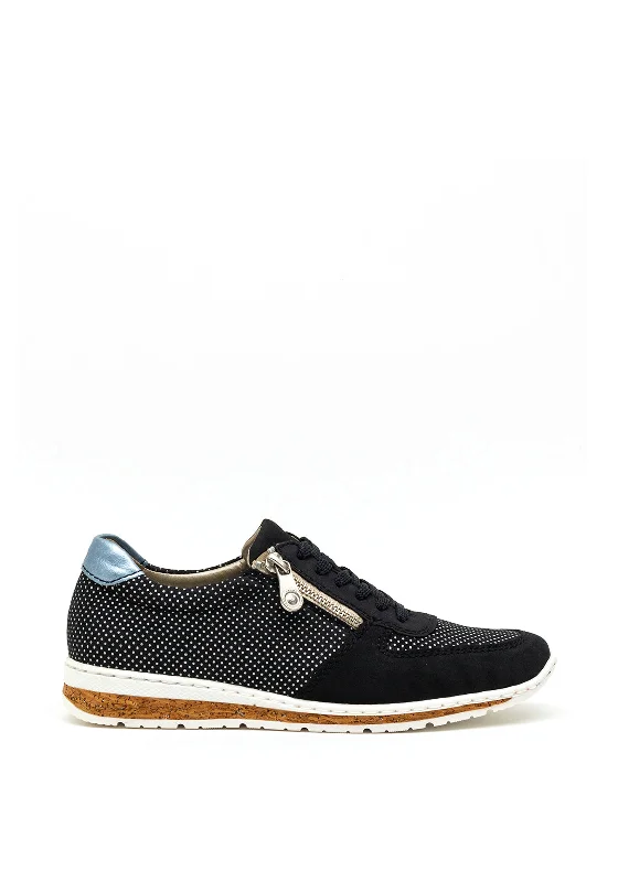 Rieker Womens Polka Dot Comfort Trainers, Navy