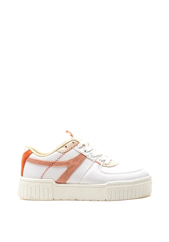 Sprox Faux Leather Platform Trainers, White
