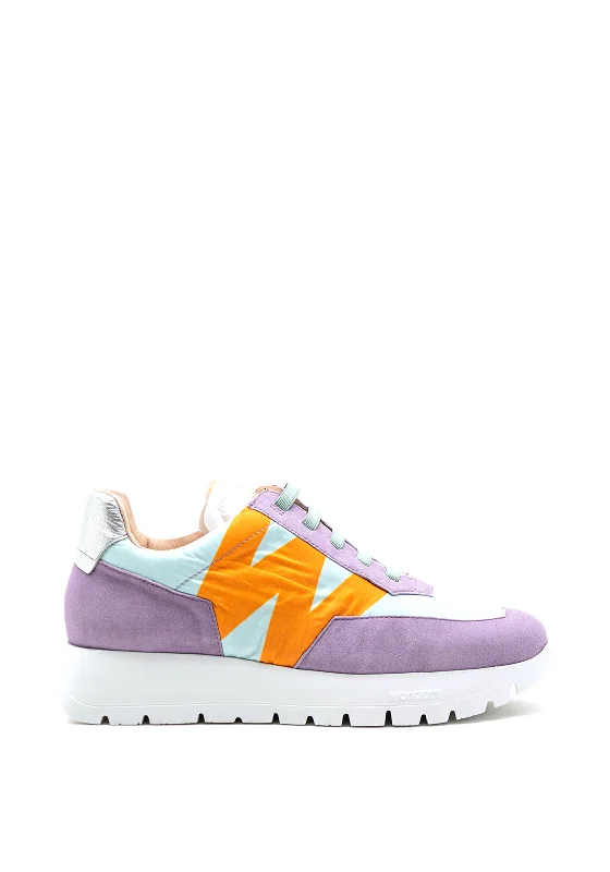 Wonders Colour Block Suede Leather Trainers, Multi