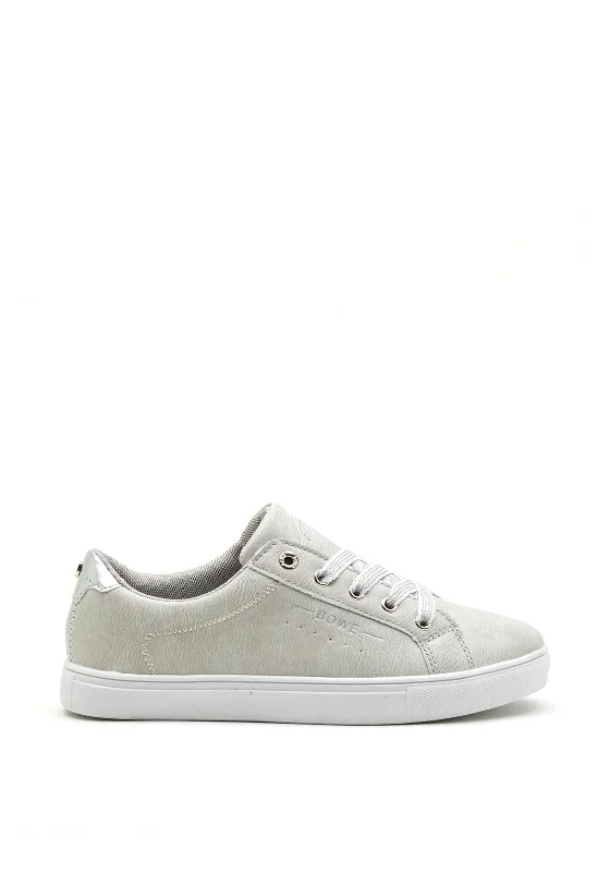 Tommy Bowe Ladies Woodman Faux Leather Trainer, Grey