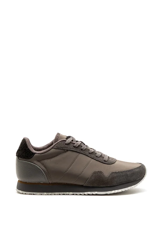 Woden Nora II Suede Platform Trainers, Dark Grey