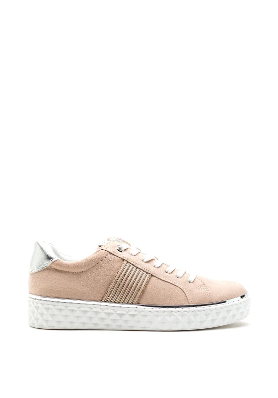 Marco Tozzi Shaped Platform Sole Trainers, Blush Pink