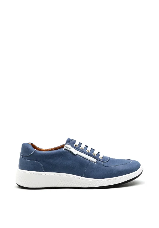 Softmode Ramona Leather Zip Trainers, Blue