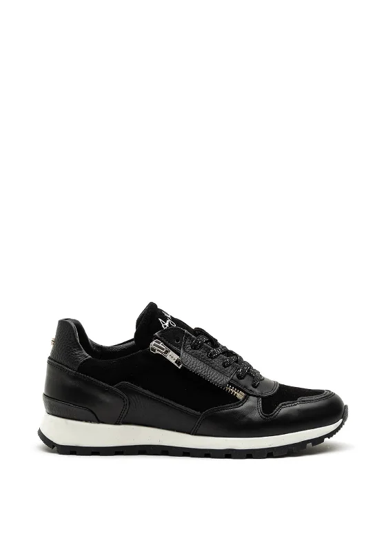 Amy Huberman Jerry Maguire Leather Mix Trainer, Black