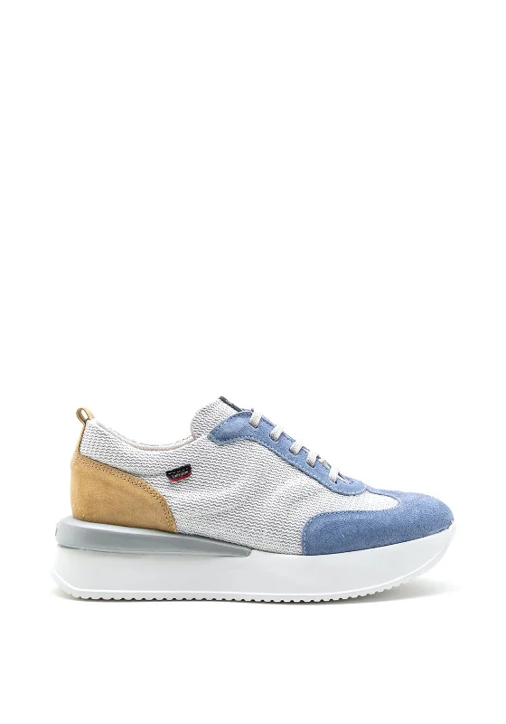 Callaghan Metallic Knit Platform Trainers, Blue Multi