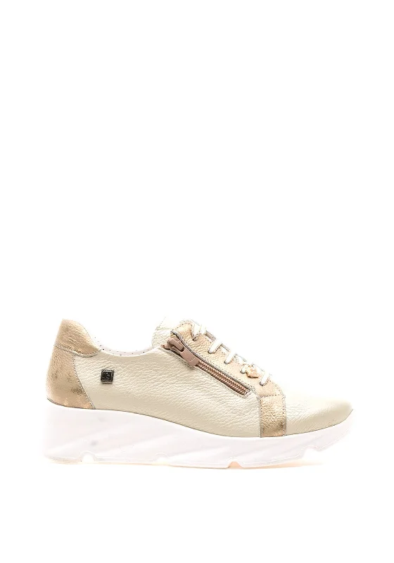 Jose Saenz Leather Zip Trainers, Cream