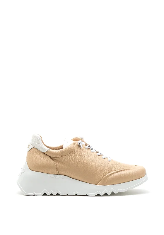 Wonders Leather Elasticated Fastening Trainers, Beige