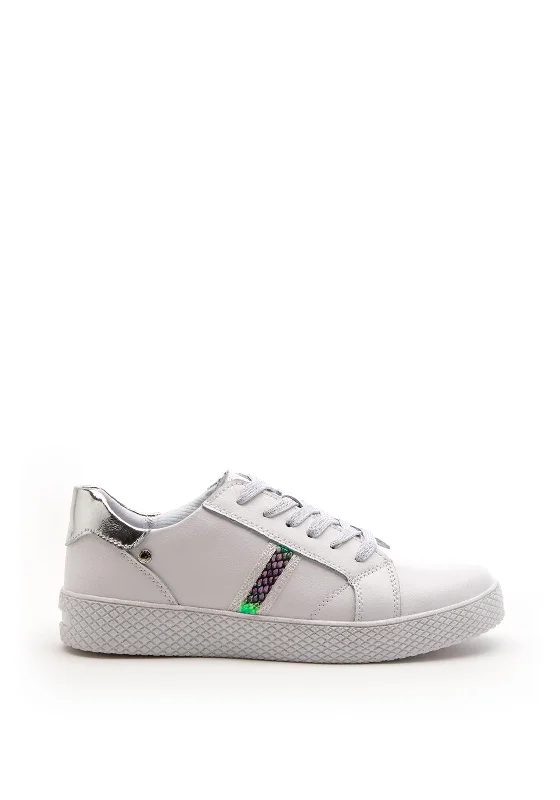 Patrizio Como Tellaro Glitter Rubber Sole Trainer, White