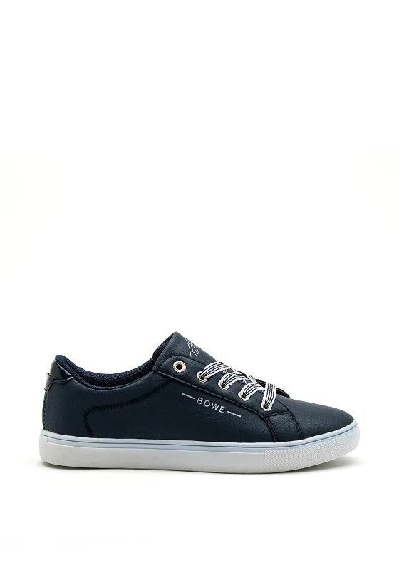 Tommy Bowe Ladies Woodman Faux Leather Trainer, Navy