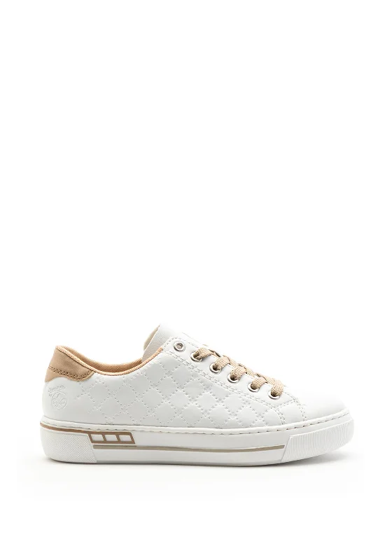 Rieker Womens Brand Quilted Trainer, White
