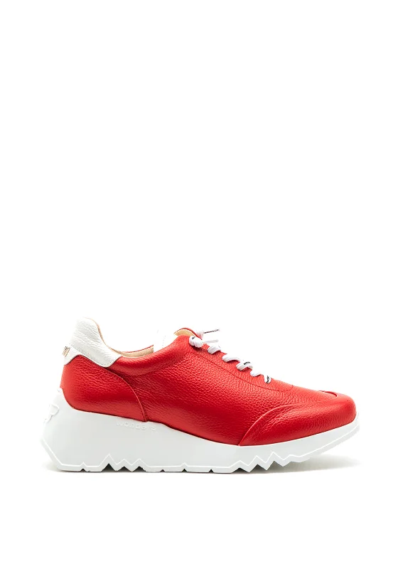 Wonders Leather Elasticated Fastening Trainers, Red
