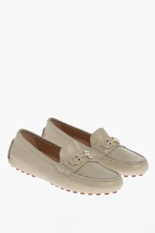 Women's Fur - Lined Loafers in Tan for a Cozy Winter Option Salvatore Ferragamo Hammered Leather Odilia Loafer With Clamp Women's Fur - Lined Loafers in Tan for a Cozy Winter Option Salvatore Ferragamo Hammered Leather Odilia Loafer With Clamp