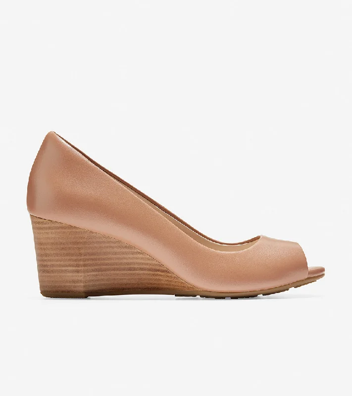 Women's peep - toe fashion & dress shoes with a floral - printed fabric for a feminine touch Sadie Open Toe Wedge Women's peep - toe fashion & dress shoes with a floral - printed fabric for a feminine touch Sadie Open Toe Wedge