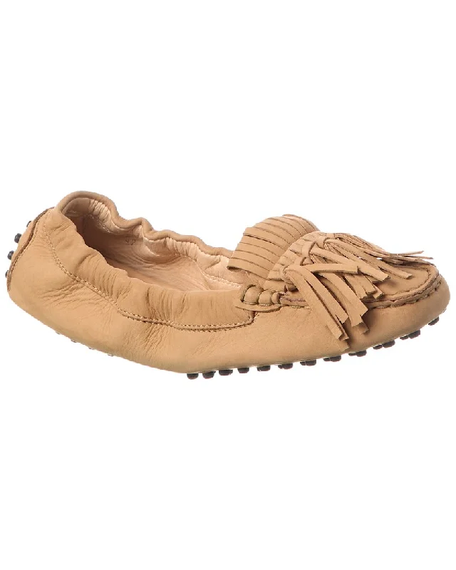 Women's Embroidered Floral Pattern Loafers in Beige for a Spring - Inspired Outfit Tod’S Leather Loafer Women's Embroidered Floral Pattern Loafers in Beige for a Spring - Inspired Outfit Tod’S Leather Loafer
