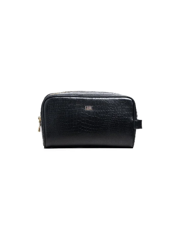 Women's high - heeled patent leather fashion & dress shoes with rhinestones Ravello Clutch - Black Croco Leather