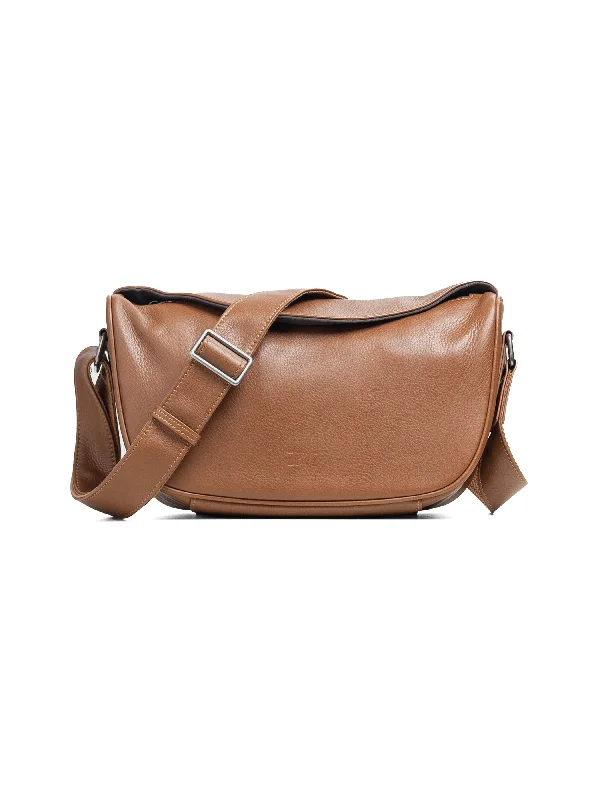 Women's lace - up fashion & dress shoes with a high - heel and a cut - out design for a modern aesthetic Leone Crossbody Bag - Brown Pebble Grain Leather Women's lace - up fashion & dress shoes with a high - heel and a cut - out design for a modern aesthetic Leone Crossbody Bag - Brown Pebble Grain Leather