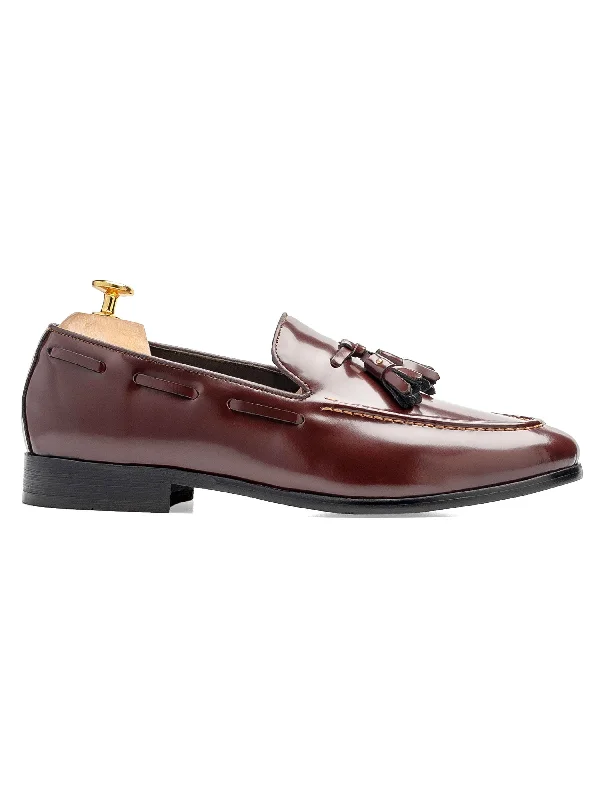 Women's mule - style fashion & dress shoes with a pointed toe and a low - heel for everyday elegance Tassel Loafer - Brown Polished Leather Women's mule - style fashion & dress shoes with a pointed toe and a low - heel for everyday elegance Tassel Loafer - Brown Polished Leather