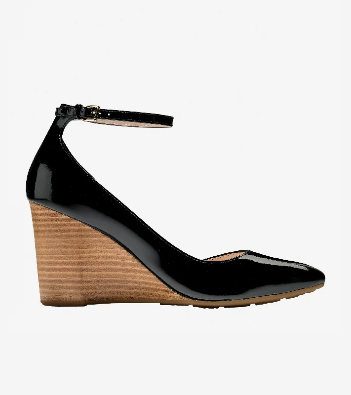 Women's satin - lined fashion & dress shoes with a low - heel for a comfortable yet stylish option Lacey Ankle Strap Wedge (85mm) Women's satin - lined fashion & dress shoes with a low - heel for a comfortable yet stylish option Lacey Ankle Strap Wedge (85mm)