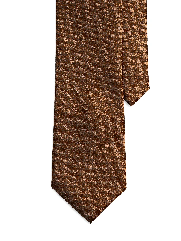 Women's open - back fashion & dress shoes with a stacked - heel for a retro feel Geometric Tie - Golden Brown with Mini Double Weave Women's open - back fashion & dress shoes with a stacked - heel for a retro feel Geometric Tie - Golden Brown with Mini Double Weave