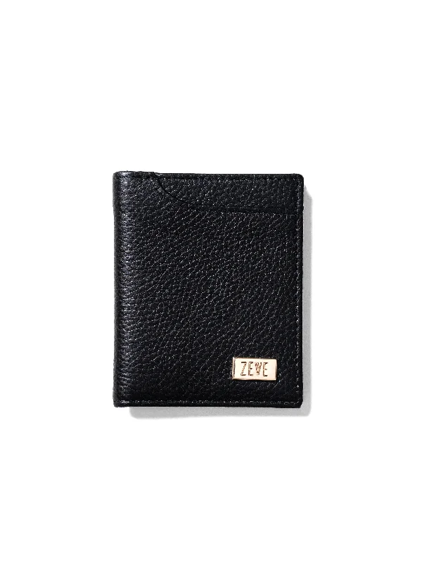Women's platform fashion & dress shoes with a chunky heel for a bold fashion statement Zeve Slim Folding Wallet - Black Pebble Grain Leather Women's platform fashion & dress shoes with a chunky heel for a bold fashion statement Zeve Slim Folding Wallet - Black Pebble Grain Leather