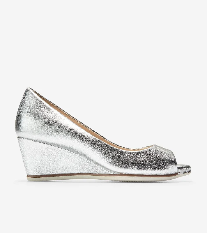 Women's lace - trimmed fashion & dress shoes with a kitten - heel for a delicate appearance Grand Ambition Open Toe Wedge Women's lace - trimmed fashion & dress shoes with a kitten - heel for a delicate appearance Grand Ambition Open Toe Wedge