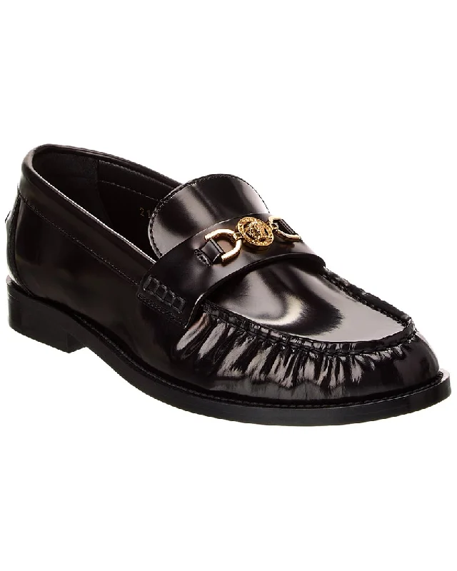 Women's Geometric - Patterned Loafers in Multicolor for a Fashion - Forward Look Versace Leather Loafer Women's Geometric - Patterned Loafers in Multicolor for a Fashion - Forward Look Versace Leather Loafer