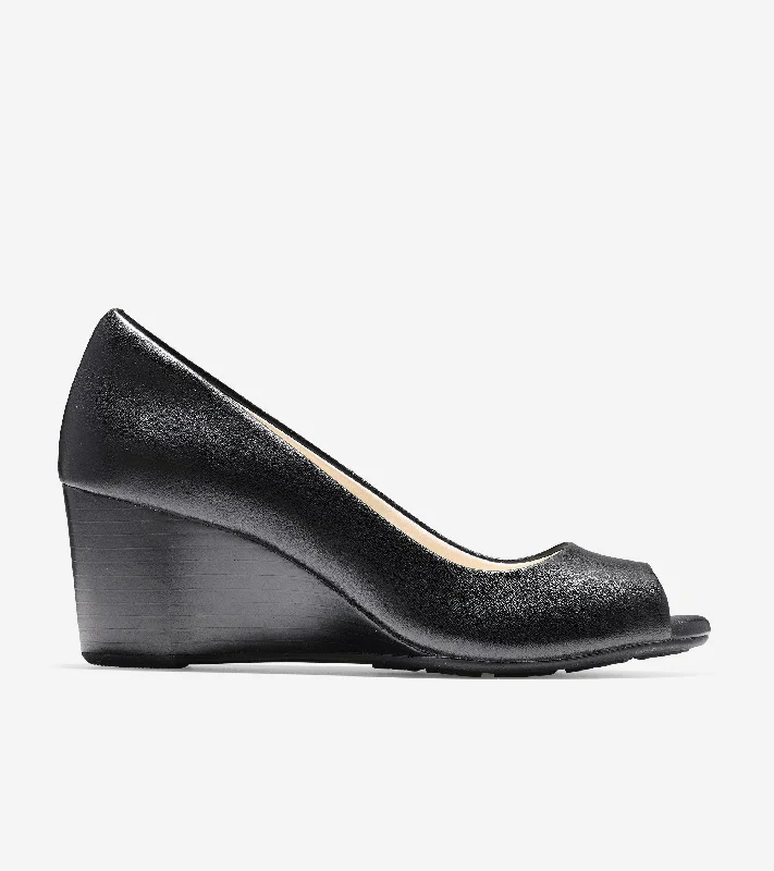 Women's lace - up fashion & dress shoes with a mid - heel and a floral - embroidered shaft for a feminine style Sadie Open Toe Wedge