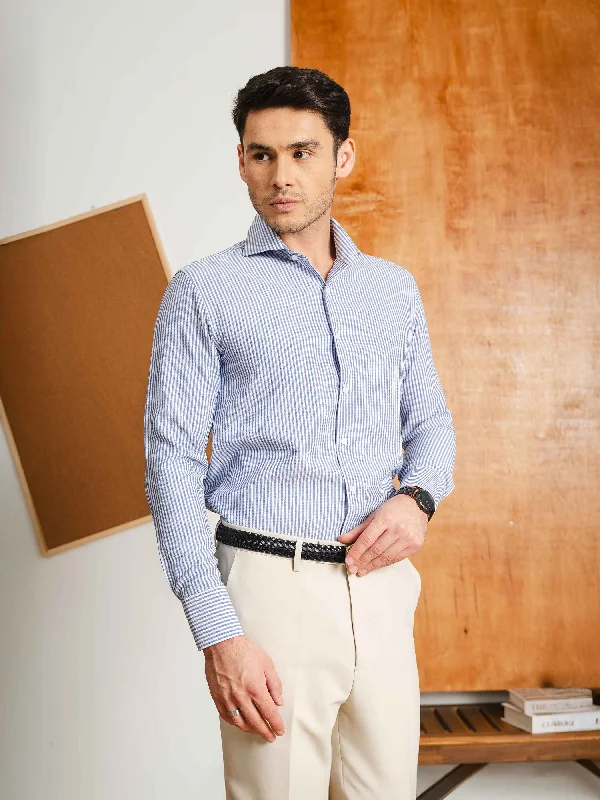 Women's backless fashion & dress shoes with a block - heel for a trendy and comfortable option Seersucker Shirt - Navy Blue Women's backless fashion & dress shoes with a block - heel for a trendy and comfortable option Seersucker Shirt - Navy Blue