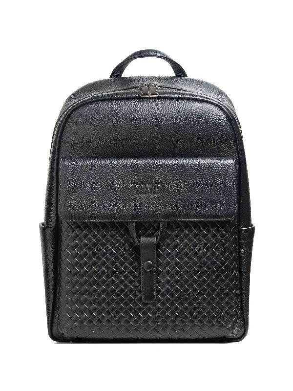 Women's ankle - strap fashion & dress shoes with a crystal - embellished buckle for a glamorous touch Genova Backpack - Black Weave Leather Women's ankle - strap fashion & dress shoes with a crystal - embellished buckle for a glamorous touch Genova Backpack - Black Weave Leather