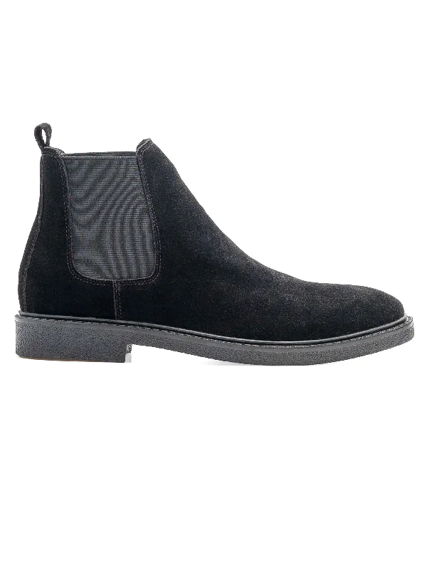 Women's strappy fashion & dress shoes with a multi - colored design for a statement piece Stefano Boots - Black Suede Leather (Crepe Flex) Women's strappy fashion & dress shoes with a multi - colored design for a statement piece Stefano Boots - Black Suede Leather (Crepe Flex)