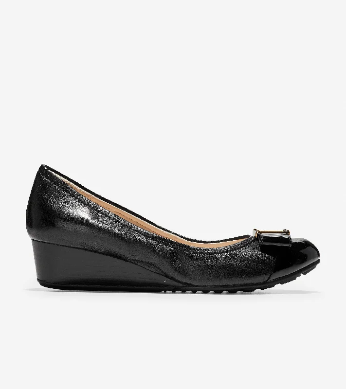 Women's high - heeled patent leather fashion & dress shoes with rhinestones Emory Bow Wedge Women's high - heeled patent leather fashion & dress shoes with rhinestones Emory Bow Wedge