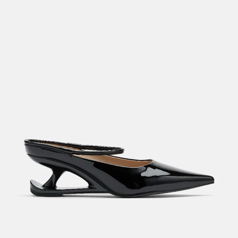 Women's platform fashion & dress shoes with a chunky heel for a bold fashion statement Sophia Black Patent Leather Strap Pumps Women's platform fashion & dress shoes with a chunky heel for a bold fashion statement Sophia Black Patent Leather Strap Pumps