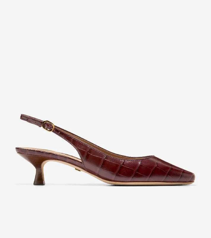 Women's lace - trimmed fashion & dress shoes with a kitten - heel for a delicate appearance Women's Tayla Kitten Heel Sling Pumps 45MM Women's lace - trimmed fashion & dress shoes with a kitten - heel for a delicate appearance Women's Tayla Kitten Heel Sling Pumps 45MM