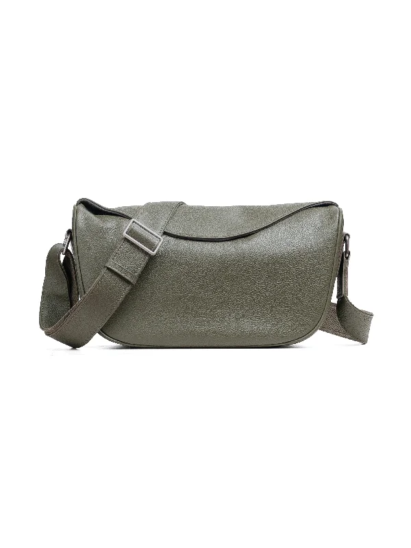 Women's mule - style fashion & dress shoes with a pointed toe and a low - heel for everyday elegance Leone Crossbody Bag - Olive Green Pebble Grain Leather Women's mule - style fashion & dress shoes with a pointed toe and a low - heel for everyday elegance Leone Crossbody Bag - Olive Green Pebble Grain Leather