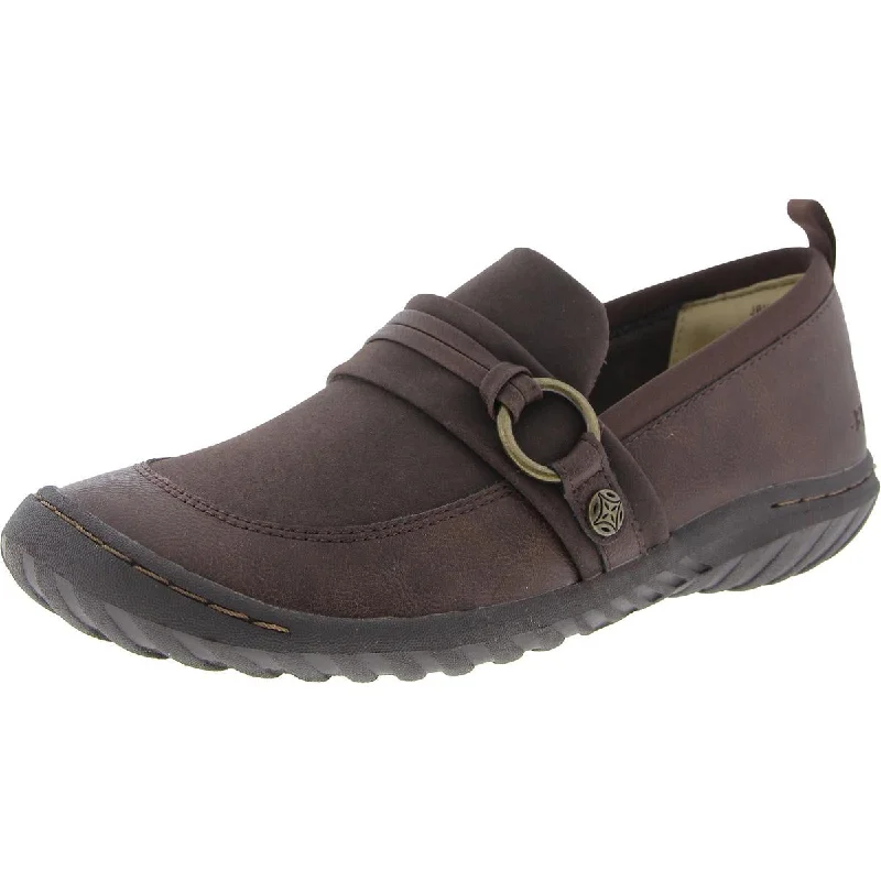 Women's Tassel - Trimmed Loafers with a Low Heel in Olive Green for a Trendy Twist Phoebe Womens Mixed Media Faux Leather Loafers