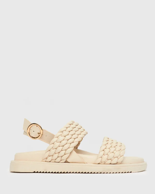 Women's Thong Sandals with a Beaded Design in Multicolor for a Beachy AestheticALLEGRA Leather Plaited Footbed Sandals