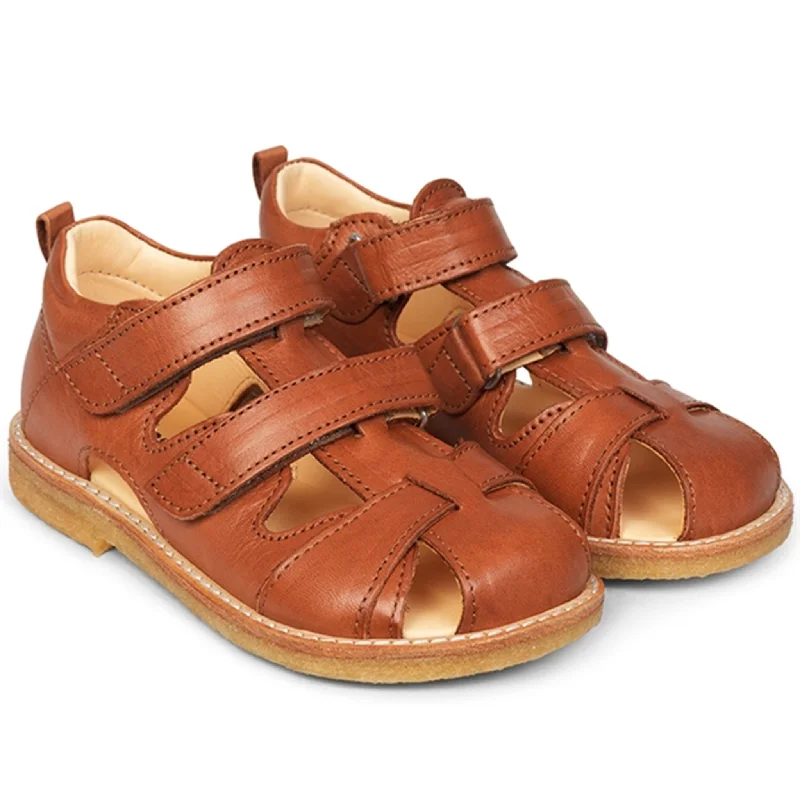 Orthopedic Women's Sandals with Arch Support in Gray for Foot HealthAngulus Sandal w. Velcro Cognac 0505-101-1545