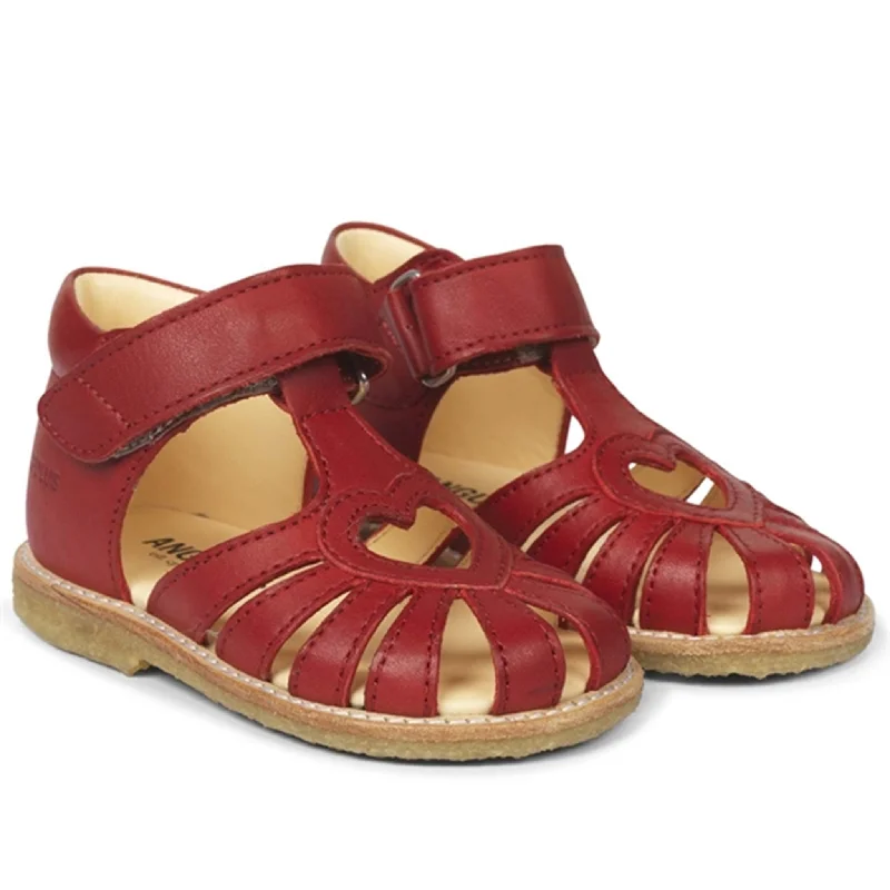 Women's Rhinestone - Embellished Open - Toe Sandals in Silver for a Glamorous Party LookAngulus Starter Shoe w. Heart and Velcro Red