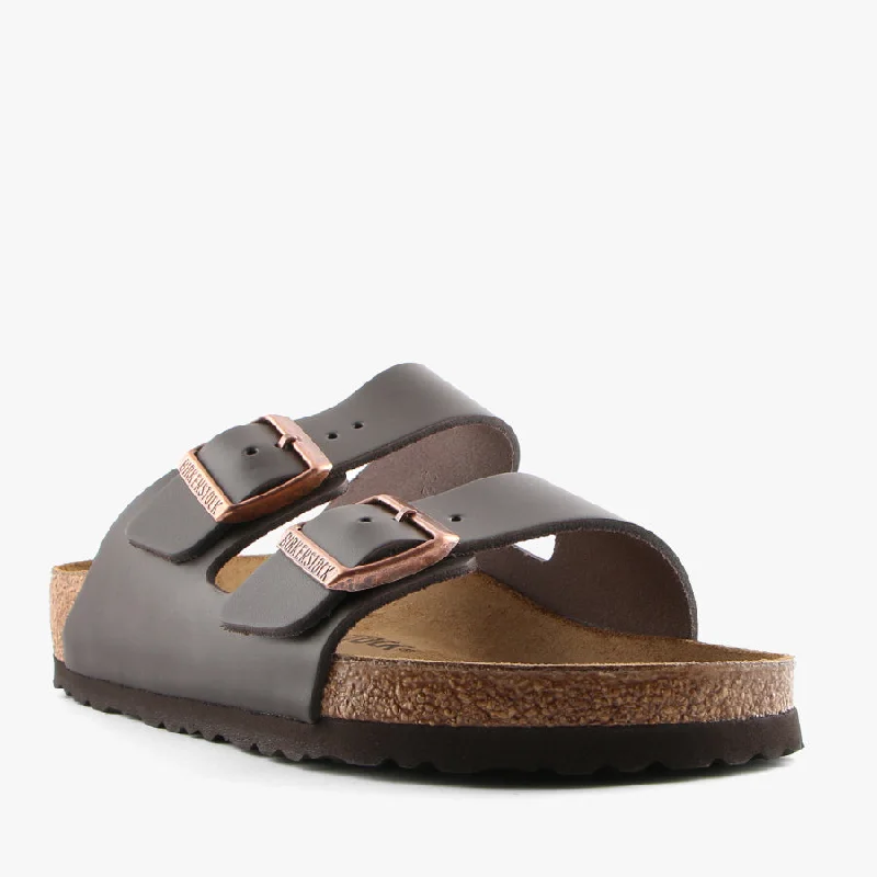 Orthopedic Women's Sandals with Arch Support in Gray for Foot HealthARIZONA BROWN LEATHER