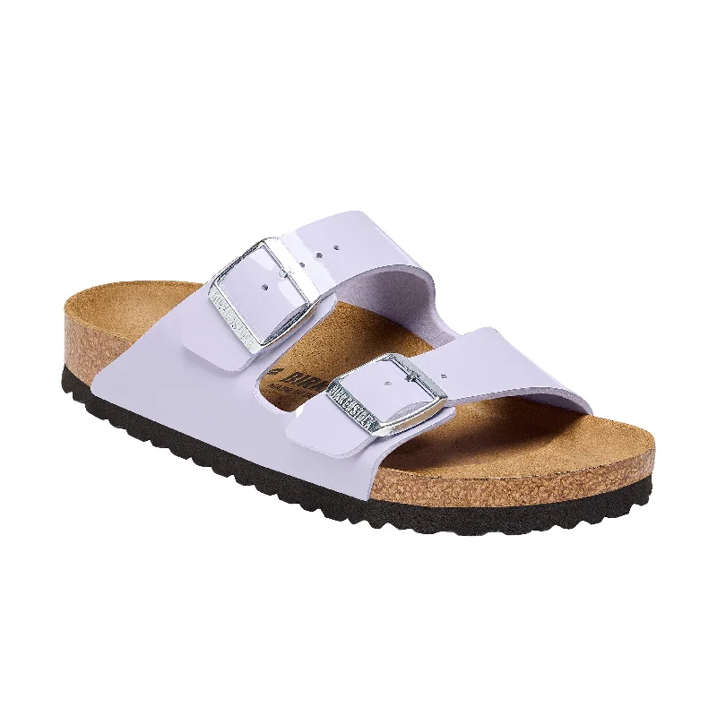 Women's Cork - Soled Espadrille Sandals with a Rope - Trimmed Upper in Navy for a Summer VibeArizona Patent Purple Fog Birko-Flor