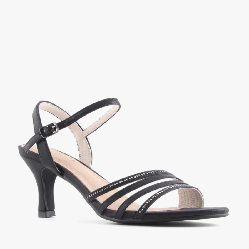 Child - Friendly Women's Sandals with a Secure Buckle in Purple for Moms on the GoAWESOME BLACK GLIMMER