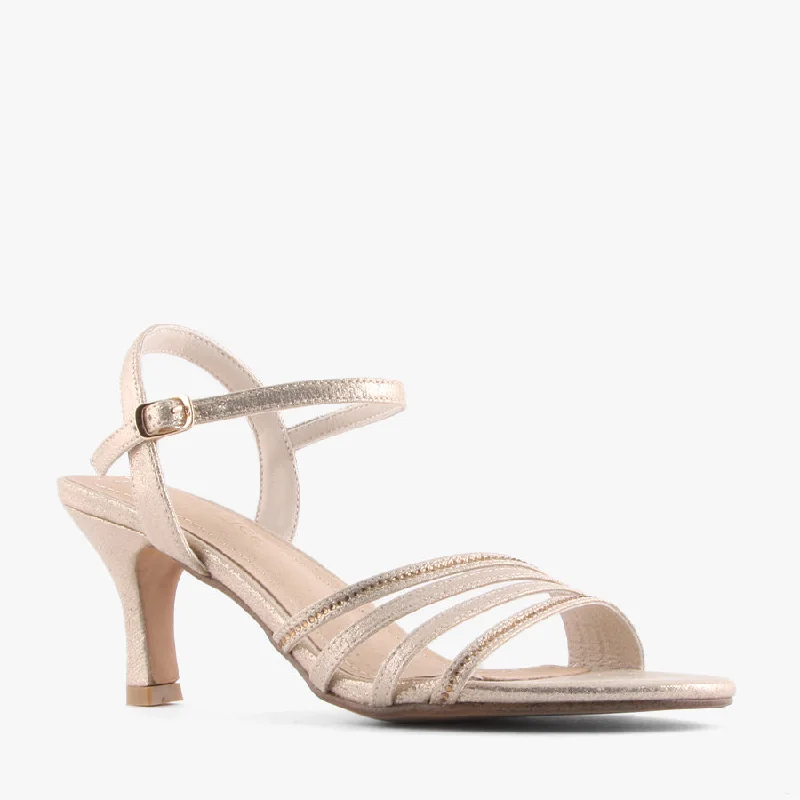 Lightweight Women's Mesh - Paneled Sandals in Yellow for BreathabilityAWESOME GOLD GLIMMER