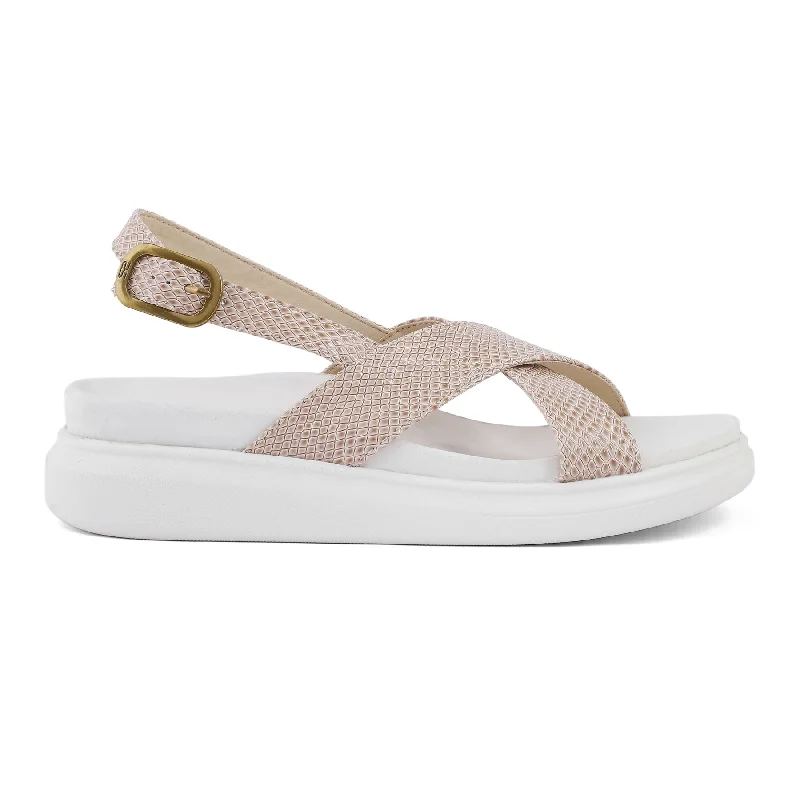 Women's Leather - Strapped Sandals with a Braided Detail in Brown for a Rustic AppealBeige Formal Sandal PU0267