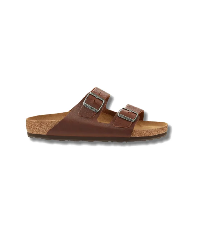 Women's Leather - Strapped Sandals with a Braided Detail in Brown for a Rustic AppealBirkenstock Arizona Vintage Leather Wood Roast Sandals