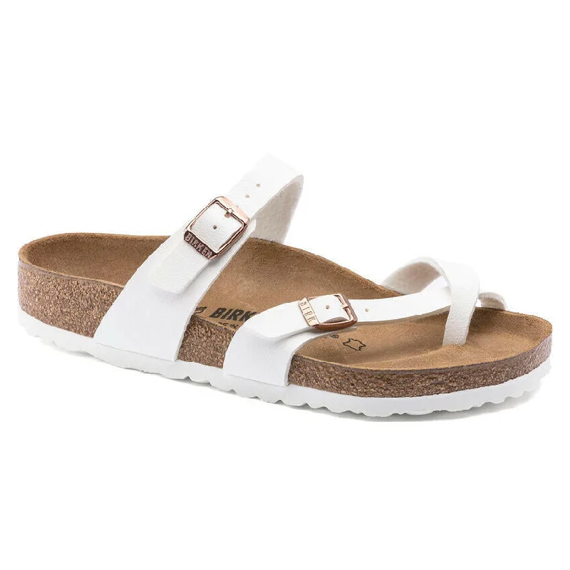 Sustainable Women's Recycled Material Sandals in Beige for Eco - Conscious ShoppersBirkenstock Mayari - White